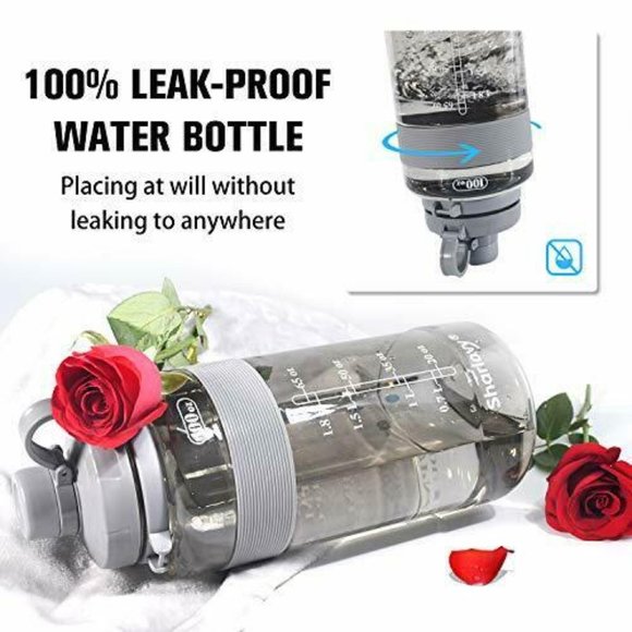 Sports Water Bottle with Strap Portable Motivational with Time Mark Large size - Picture 14 of 16